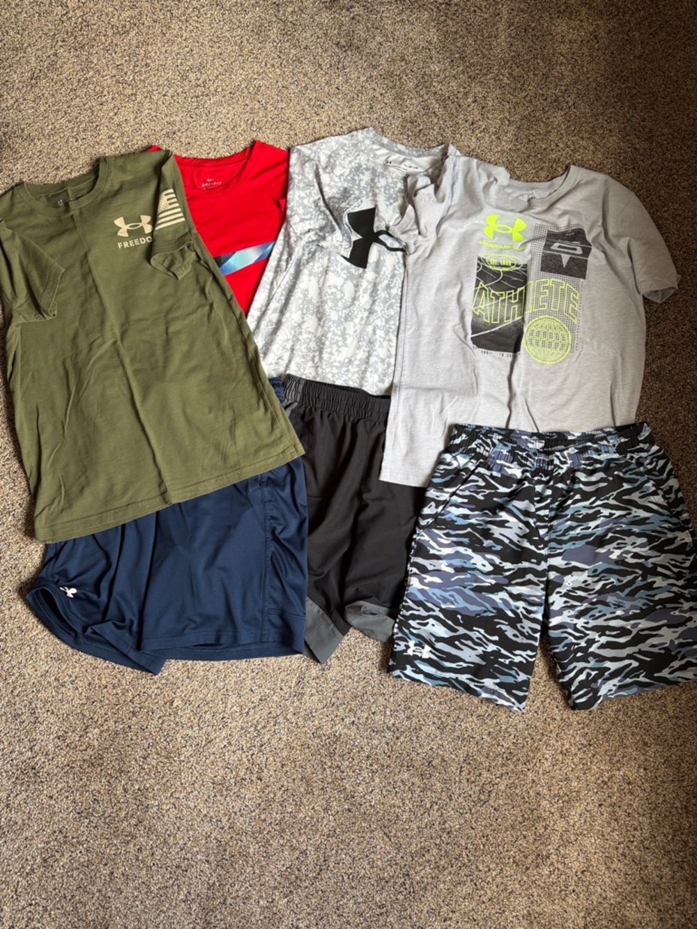 Lot of Under Armour Kids Short Sleeve Tees and Shorts